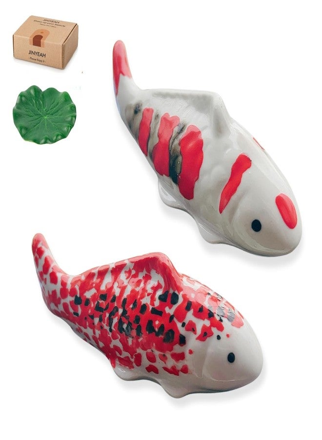JINYEAH Koi Fish Pond Decor Ceramic Fake Fish Floating 4″ Aquarium Decor Floating Koi Pond Swimming for Birdbath Pond Fountain Fake Aquarium Tea Pet- New - Image 1